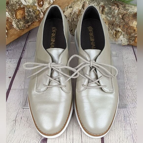 Cole Haan Original Grand Plain Toe Oxford In Argento Metallic - Picture 2 of 13